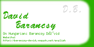 david barancsy business card